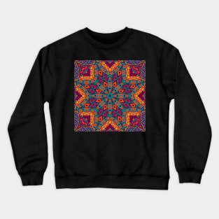 World Mandala kaleidoscope Tile Crewneck Sweatshirt